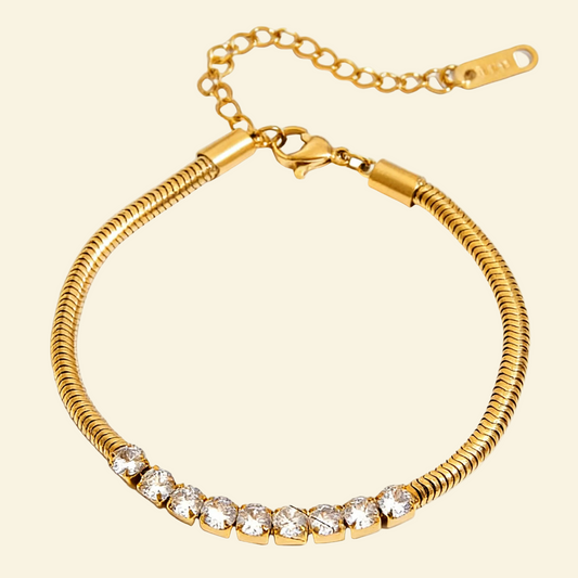 18K Gold Diamond Tennis Bracelet Minimalist - Waterproof | Vinajewelry