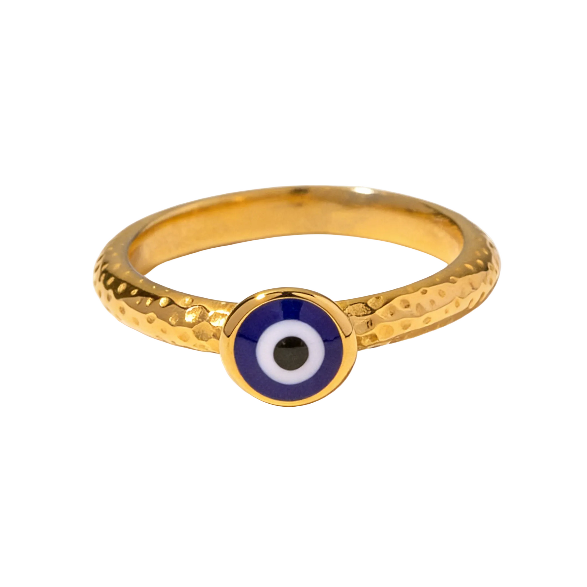 Minimalist Evil Eye Ring - 18K Gold Plated Adjustable Protection | Vinajewelry