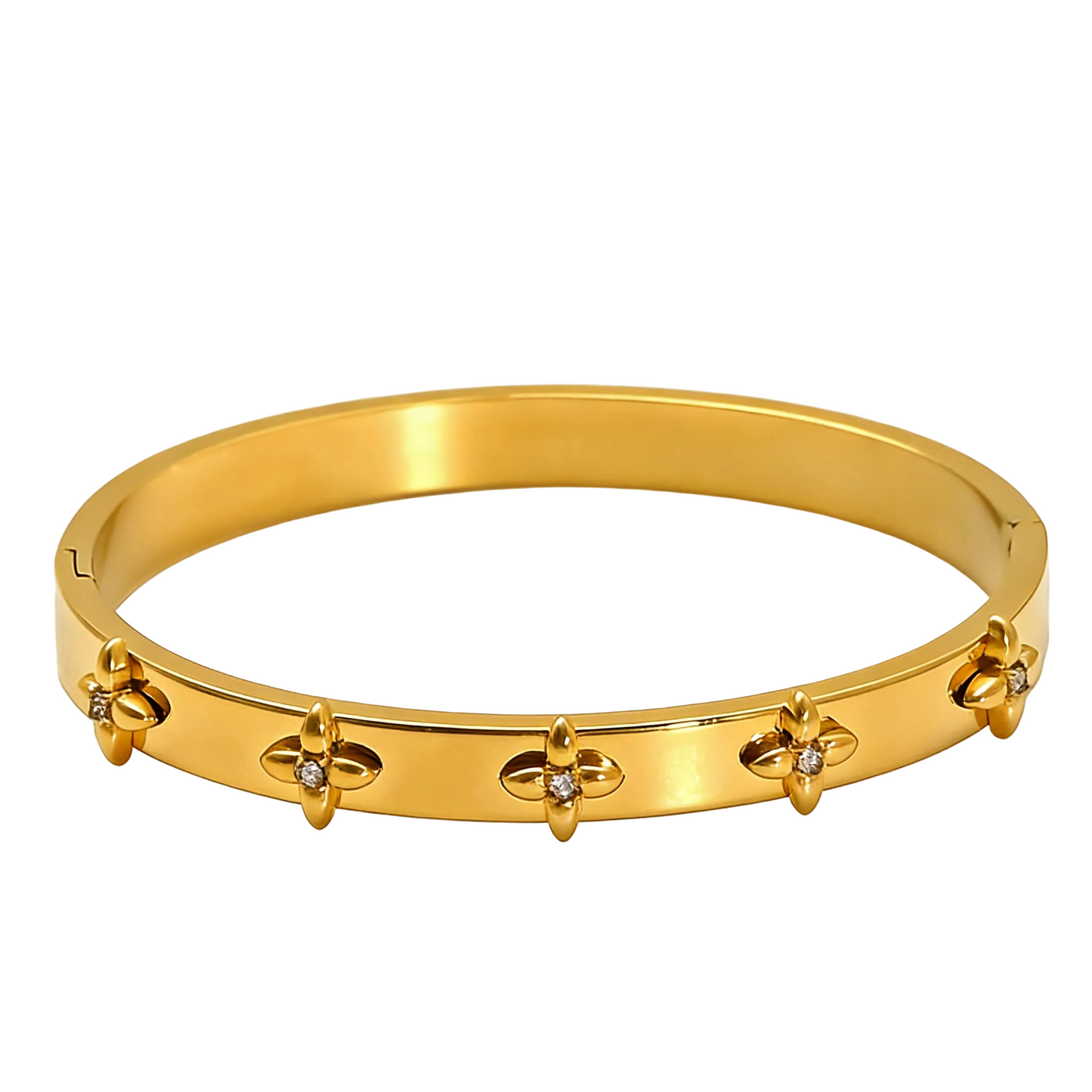 Luxurious Four-Leaf Clover Diamond Bracelet - 18K Gold Plated | Vinajewelry