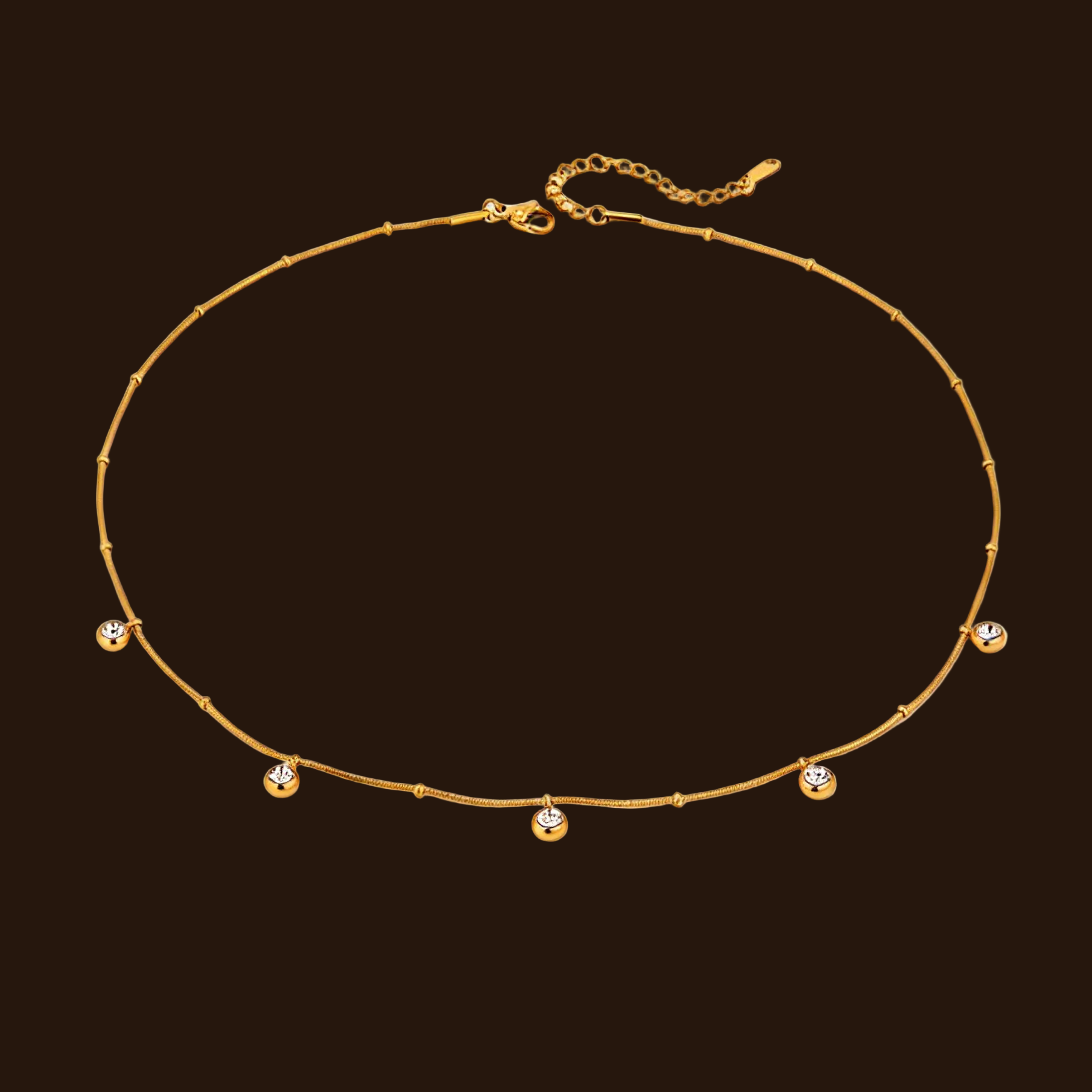 Minimalist Diamond Pendant Necklace - 18K Gold Plated | Vinajewelry