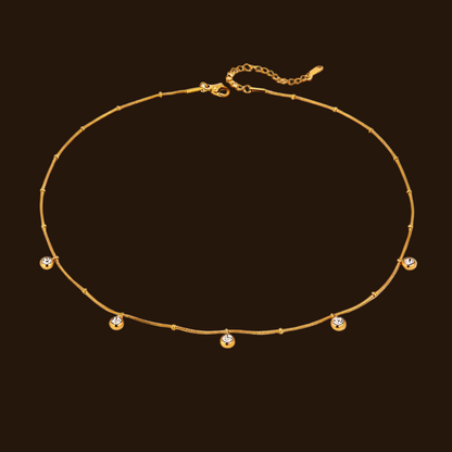 Minimalist Diamond Pendant Necklace - 18K Gold Plated | Vinajewelry