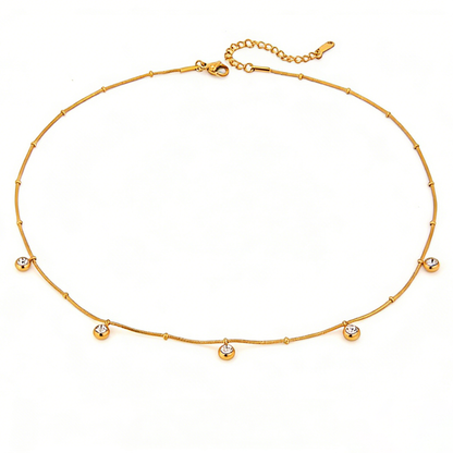 Lucia Minimalist diamond clavicle chain necklace