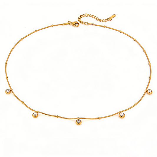 Lucia Minimalist diamond clavicle chain necklace
