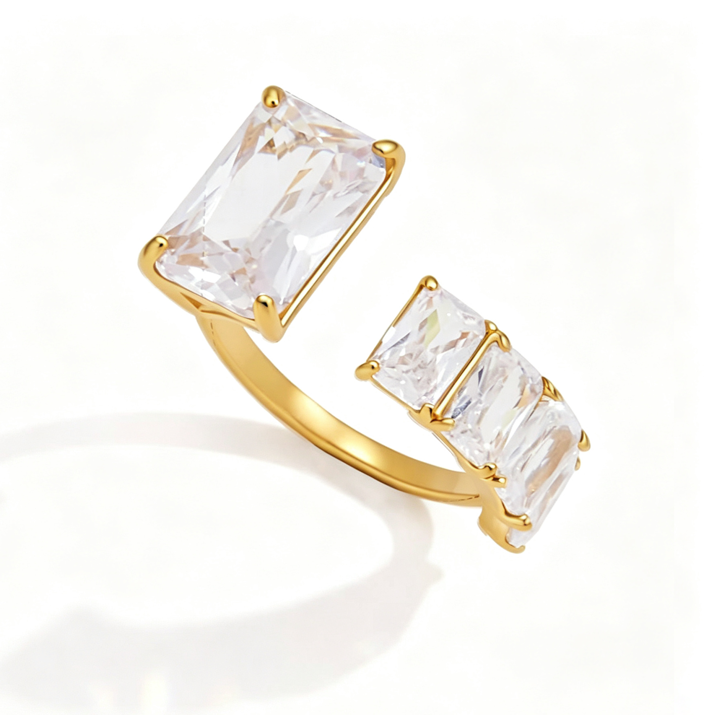 Lumina Luxurious Diamond Open Ring | 18K Gold | Vinajewelry