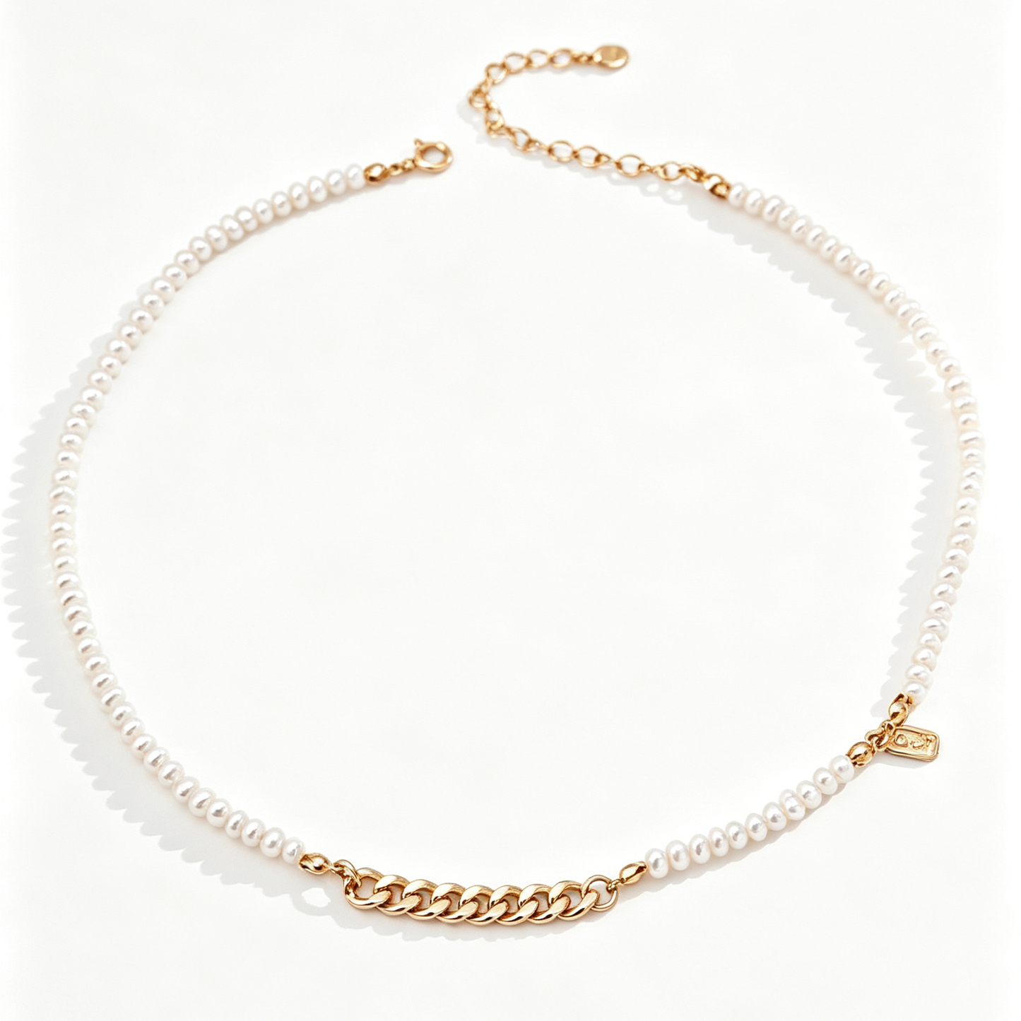 Adele Pearl Beaded Chain Necklace
