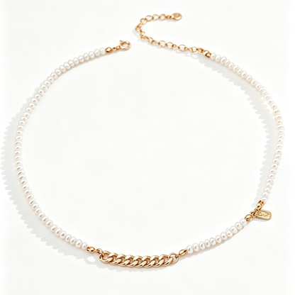 Adele Pearl Beaded Chain Necklace