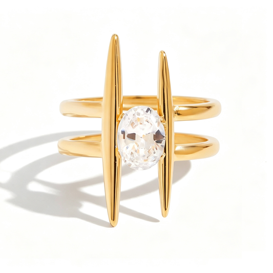 Zuri Open Diamond Ring | 18K Gold Stainless Steel | Vinajewelry