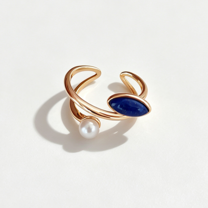 Elle Lapis Lazuli Pearl Ring