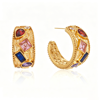 Sabine Luxurious Diamond Hoop Earrings