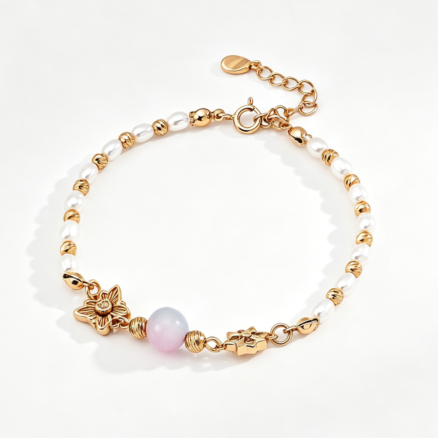 Gradient Cat's Eye Pearl Beaded Bracelet