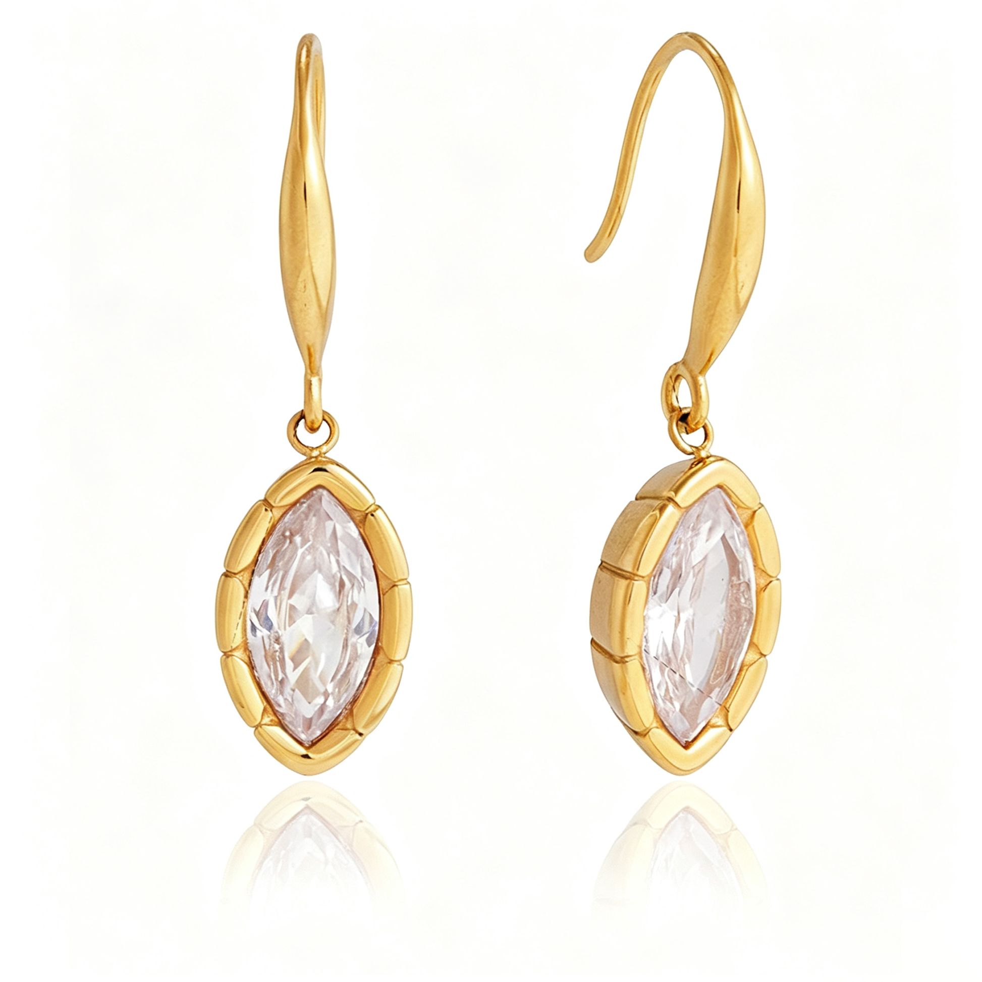 Eleonora Diamond Drop Earrings | 18K Gold PVD | Vinajewelry