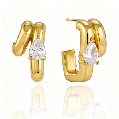 Destiny Diamond Hoop Earrings | 18K Gold PVD | Vinajewelry