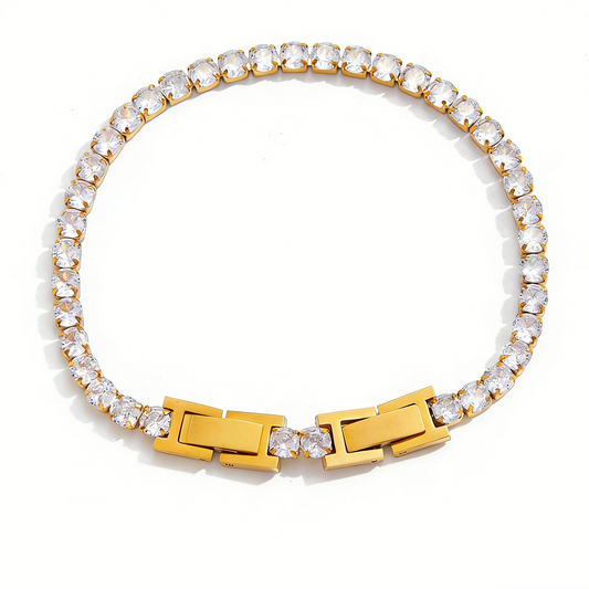 Elise 4mm Diamond Tennis Chain Bracelet