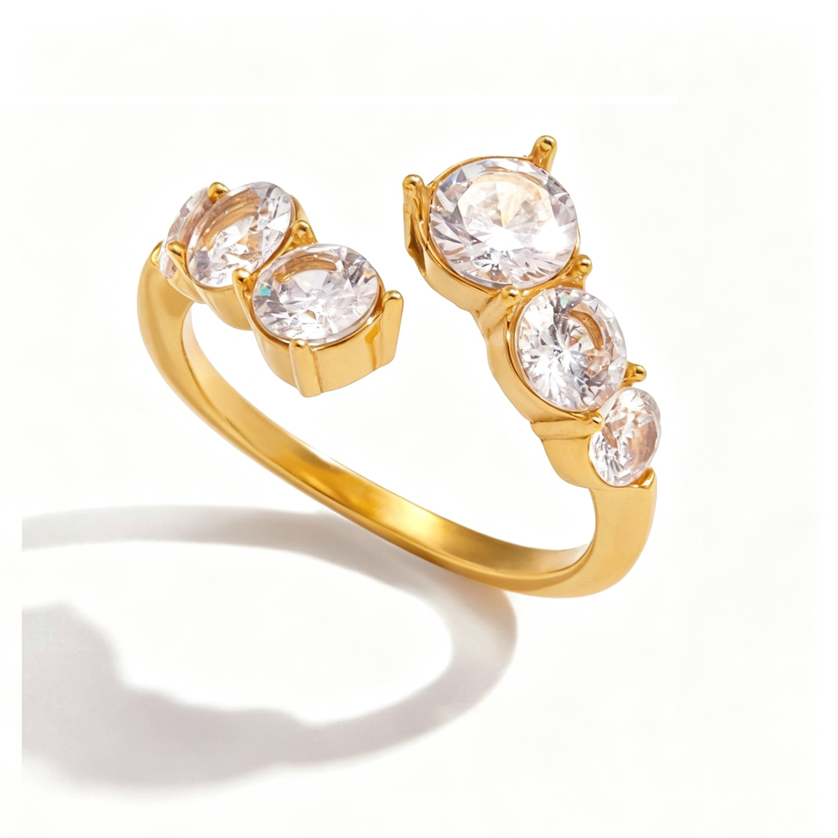 Elena Diamond Simulant Open Ring | Vinajewelry