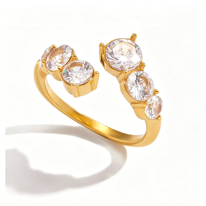 Elena Diamond Simulant Open Ring | Vinajewelry