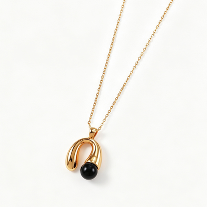 Sculptural Black Agate Necklace