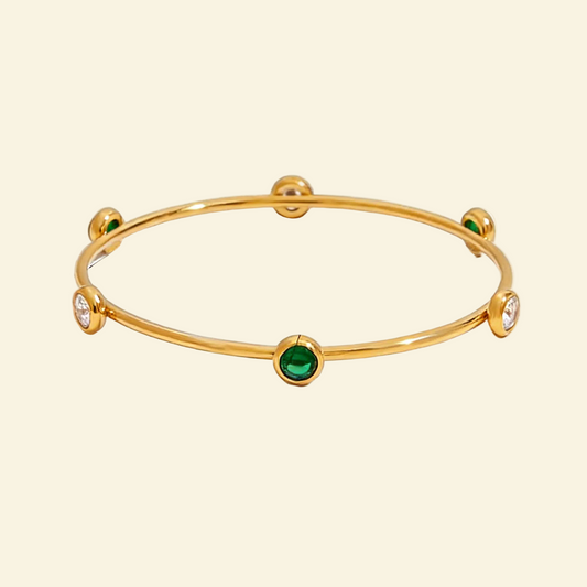18K Gold Minimalist Gemstone Bracelet - Waterproof | Vinajewelry