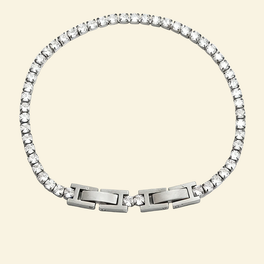 Silver 3mm Diamond Tennis Chain Bracelet - Waterproof | Vinajewelry