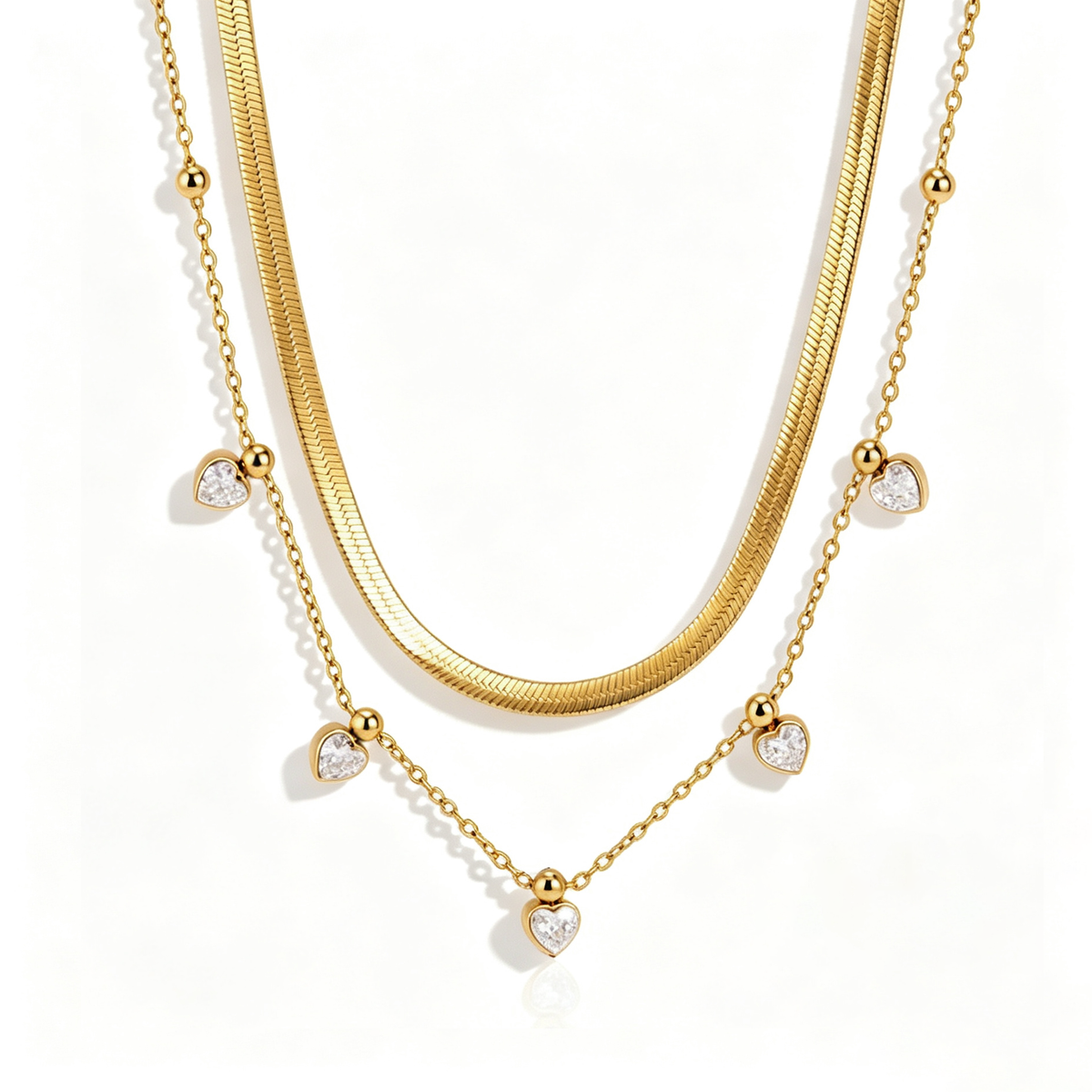 Anemone Double-Layer Dainty Necklace | Vinajewelry