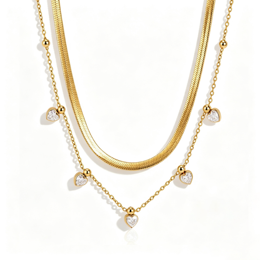 Anemone Double-Layer Dainty Necklace | Vinajewelry