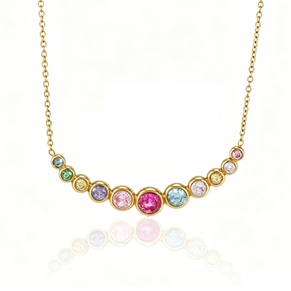 Iris Rainbow Diamond Dainty Necklace | Vinajewelry