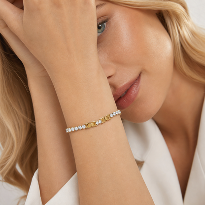 Elise 18K 5mm Diamond Tennis Chain Bracelet