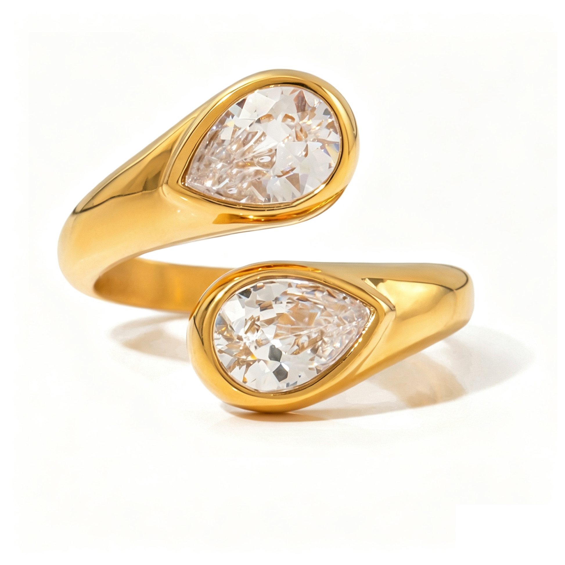 Celeste Open Diamond Ring | 18K Gold Stainless Steel | Vinajewelry