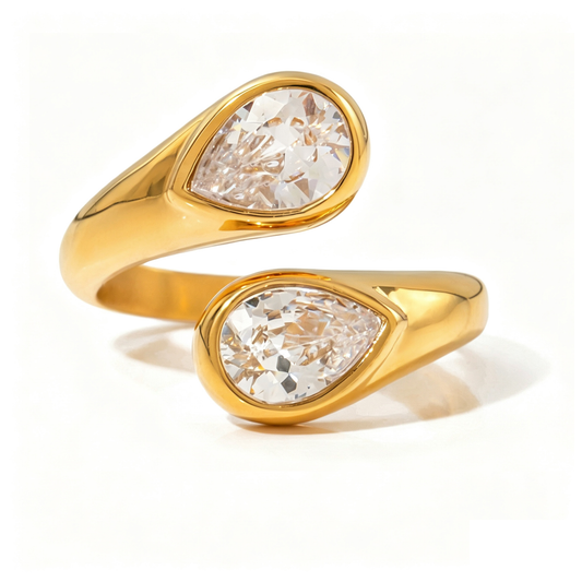 Celeste Open Diamond Ring | 18K Gold Stainless Steel | Vinajewelry