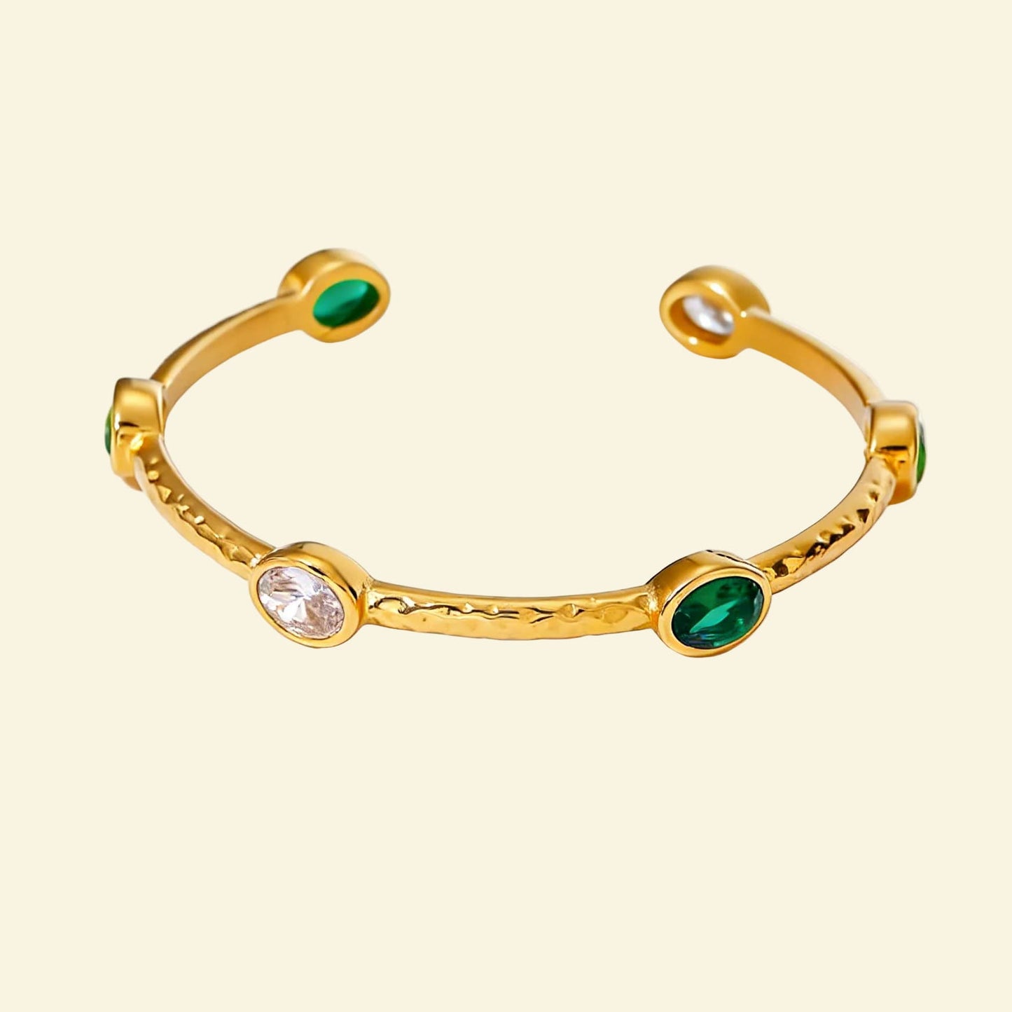 Vintage 18K Gold Open Adjustable Diamond Bracelet
