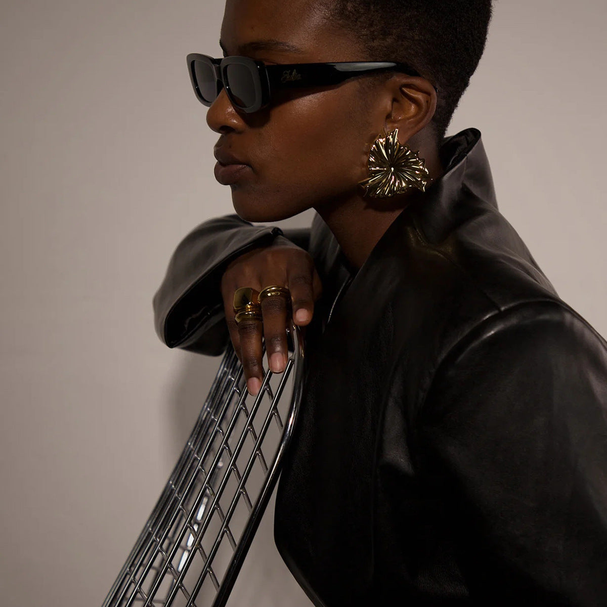 18K Gold Plated Geometric Earrings Waterproof Hypoallergenic 