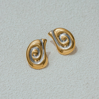Shell-Shaped Earrings - 18K Gold Plated Stainless Steel