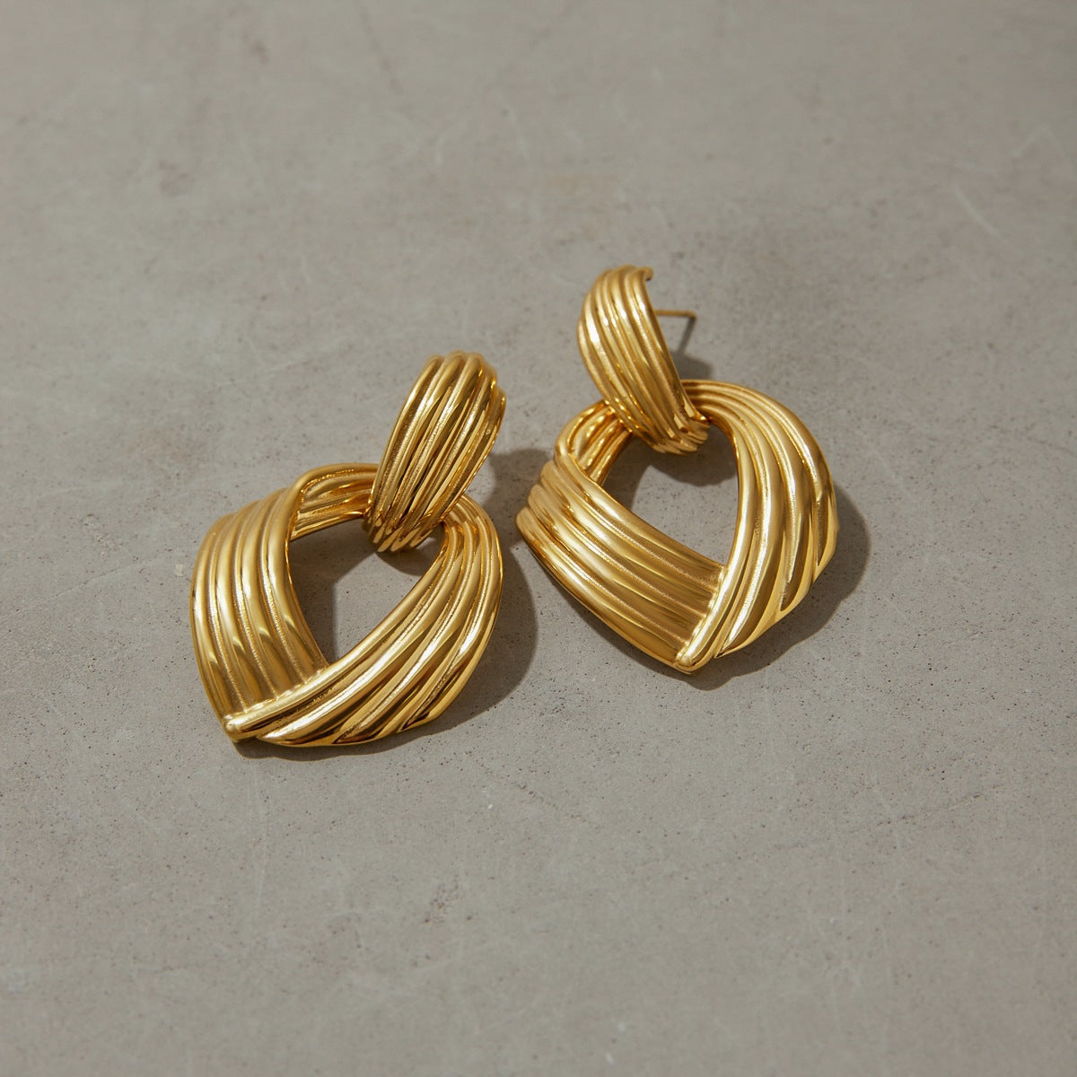Minimalist Geometric Design Earrings - 18K Gold Plated Stainless Steel