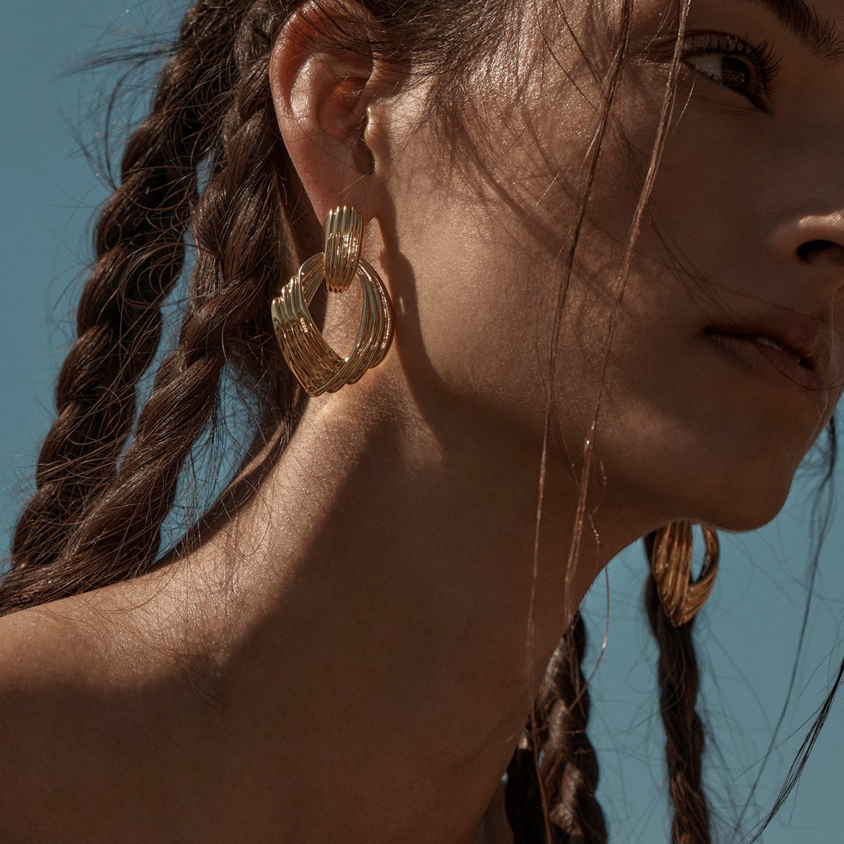 Minimalist Geometric Design Earrings - 18K Gold Plated Stainless Steel