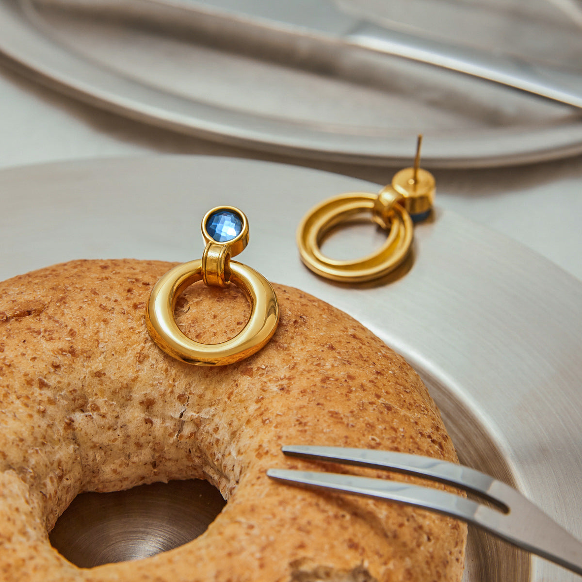 Vintage Diamond Stud Earring 18K Gold - Waterproof | Vinajewelry