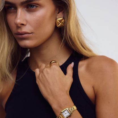 Minimalist Geometric Stud Earrings 18K Gold - Waterproof | Vinajewelry