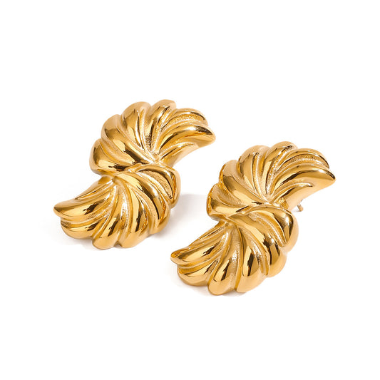 Minimalist geometric 18K gold earrings