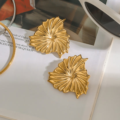 18K Gold Plated Geometric Earrings Waterproof Hypoallergenic 