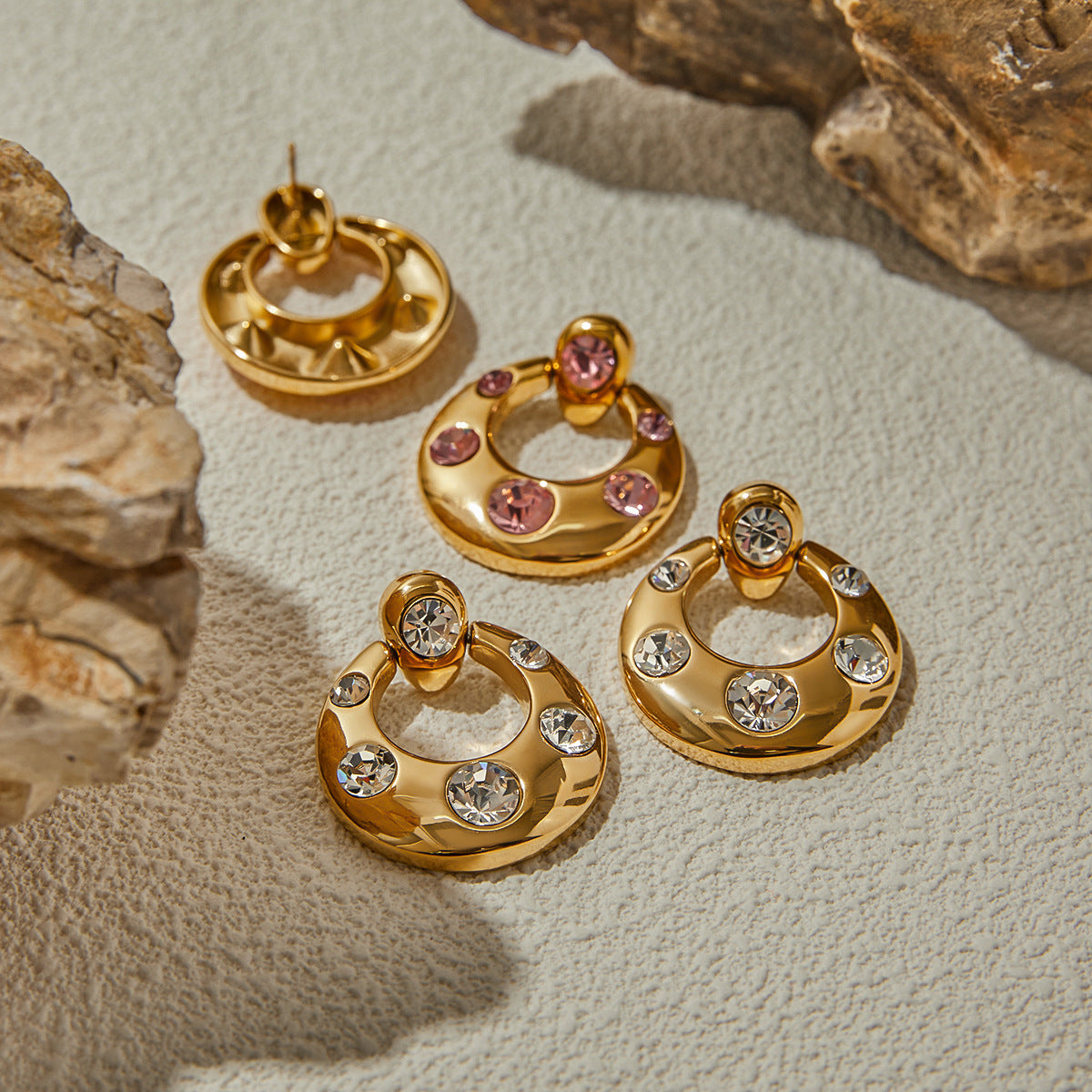 Luxurious diamond hoop earrings 18k gold