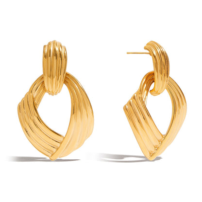 Minimalist geometric design earrings 18K gold