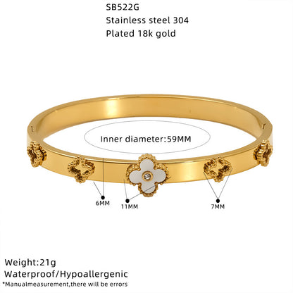 Fashion four-leaf clover diamond bracelet 18k gold