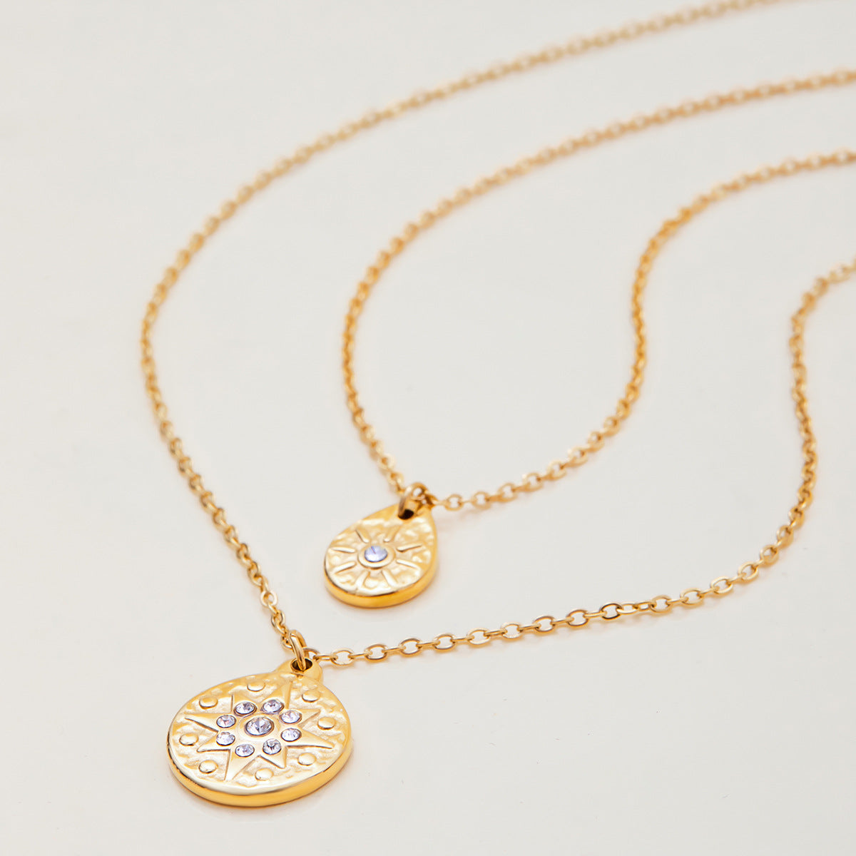 Luxury Star Diamond Silver Coin Pendant Clavicle Chain Necklace 18k Gold