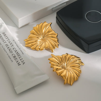 18K Gold Plated Geometric Earrings Waterproof Hypoallergenic 