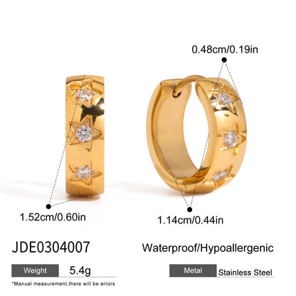 Simple diamond hoop earrings in 18k gold