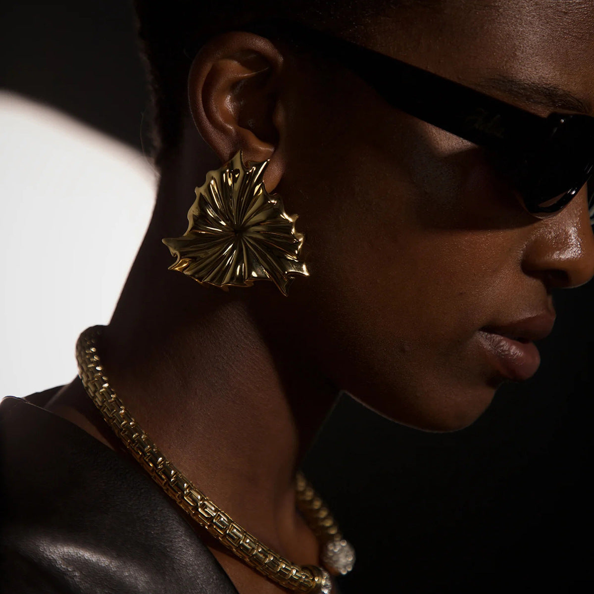 18K Gold Plated Geometric Earrings Waterproof Hypoallergenic 