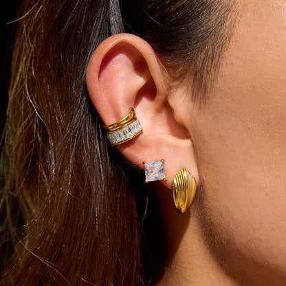 Minimalist Geometric Stud Earrings 18K Gold - Waterproof | Vinajewelry