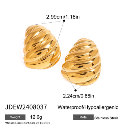 Daily Geometric Teardrop Design Earrings 18k Gold