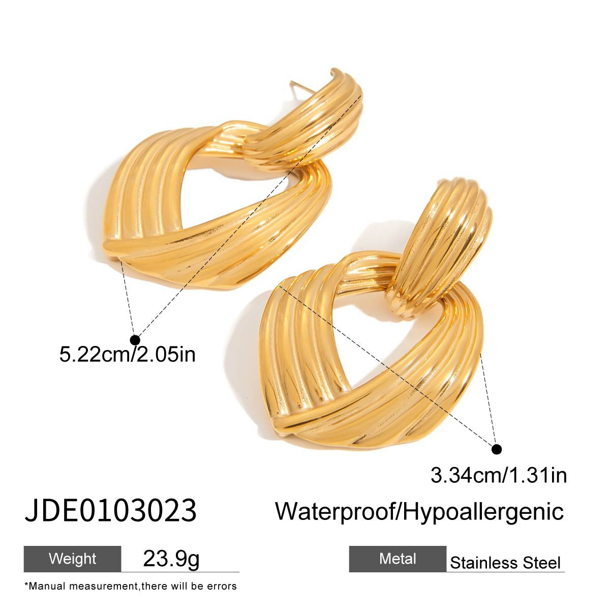 Minimalist Geometric Design Earrings - 18K Gold Plated Stainless Steel