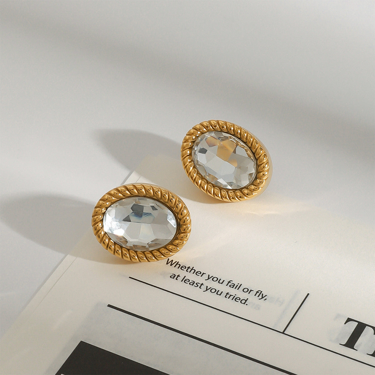 Minimalist luxurious diamond earrings 18K gold