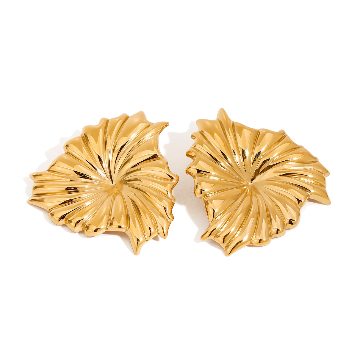 18K Gold Plated Geometric Earrings Waterproof Hypoallergenic 