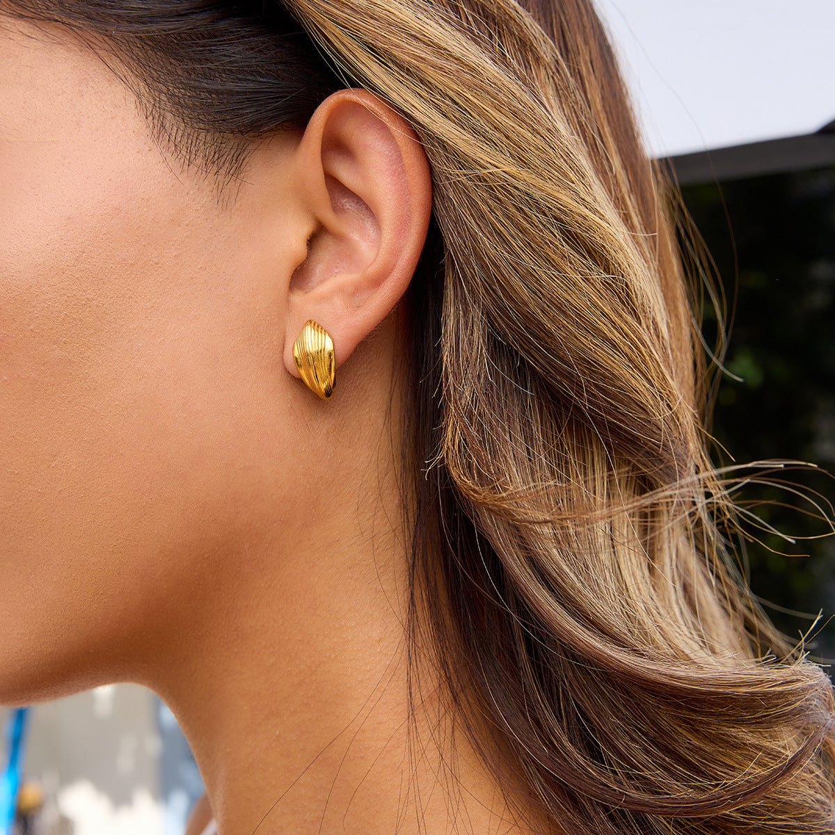 Minimalist Geometric Stud Earrings 18K Gold - Waterproof | Vinajewelry